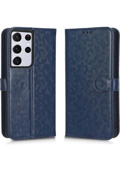 Samsung Galaxy S21 Ultra Deri Cüzdan Kapak Manyetik Toka (Yurt Dışından)
