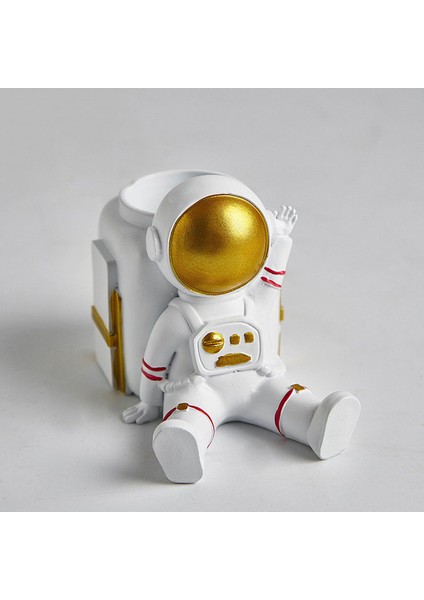 H Tarzı Astronot Kalemlik Masaüstü Düzenleyici Aksesuarlar Kozmetik Fırça Reçine Tutucu Masa Dekorasyonu Ev Ofisi Için (Yurt Dışından)