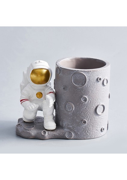H Tarzı Astronot Kalemlik Masaüstü Düzenleyici Aksesuarlar Kozmetik Fırça Reçine Tutucu Masa Dekorasyonu Ev Ofisi Için (Yurt Dışından)