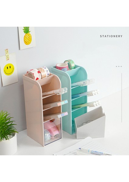 Pembe B Stili Büyük Kapasiteli Masaüstü Aksesuarlar Kalemlik Kalem Depolama Kutusu Masaüstü Organizer Standı Kılıfı (Yurt Dışından) modelleri