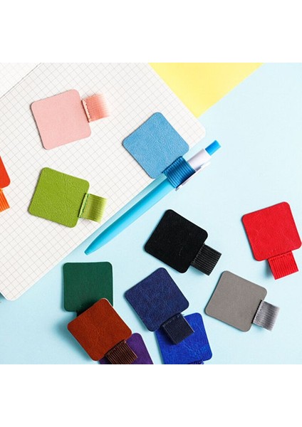 Açık Mavi Stil Yapışkanlı Pu Deri Defter Kalem Tutucu Günlük Planlayıcı Klip Aksesuar Okul Kawaii Kırtasiye (Yurt Dışından)