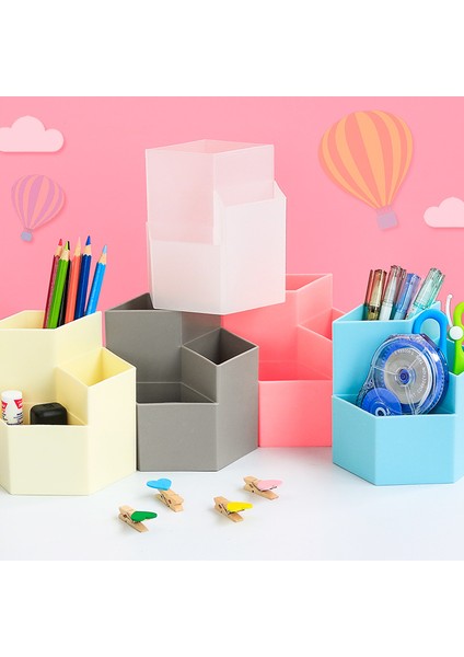 Beyaz Stil Renkli Sevimli Büyük Kapasiteli Masa Kalemlik Makyaj Saklama Kutusu Masaüstü Organizer Standı Okul Ofis Kırtasiye (Yurt Dışından) modelleri
