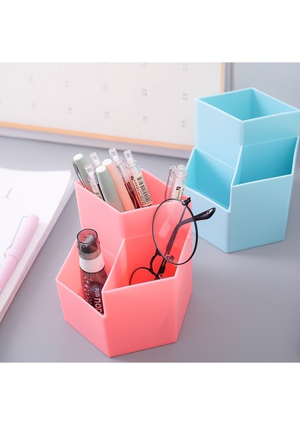 Beyaz Stil Renkli Sevimli Büyük Kapasiteli Masa Kalemlik Makyaj Saklama Kutusu Masaüstü Organizer Standı Okul Ofis Kırtasiye (Yurt Dışından) fırsatları