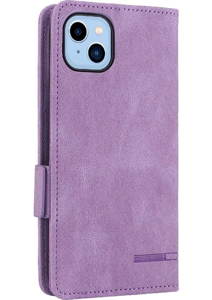 Kart Tutucu Kickstand Deri Folio Flip ile iphone 14 Plus Için Kılıf (Yurt Dışından)