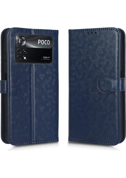 Xiaomi Poco X4 Pro 5g Manyetik Toka Geometrik Desen Deri (Yurt Dışından)