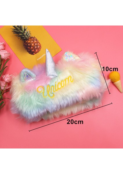 Açık Gri Tarzı Kalem Kutuları Unicorn Set Peluş Estuche Kawaii Makyaj Çantaları Yumuşak Kalemlik Okul Çantası Kız Kırtasiye Düzenleyici Yüksek Kapasiteli (Yurt Dışından) fırsatları