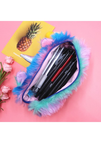 Açık Gri Tarzı Kalem Kutuları Unicorn Set Peluş Estuche Kawaii Makyaj Çantaları Yumuşak Kalemlik Okul Çantası Kız Kırtasiye Düzenleyici Yüksek Kapasiteli (Yurt Dışından) indirimleri