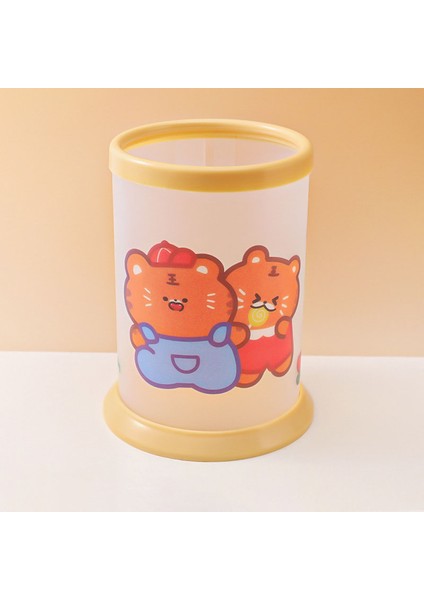 No.2 Tarzı Sevimli Çizgi Film Yuvarlak Katlanır Kalemlik Kendin Yap Masaüstü Depolama Kırtasiye Kalem Standı Organizatör Tutucu Okul Malzemeleri (Yurt Dışından)