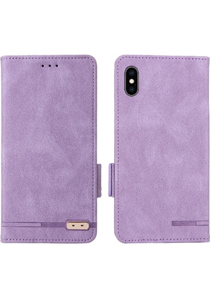 Kart Tutucu ile iphone Xs Max Için Kılıf Kickstand Deri Folio Flip Case (Yurt Dışından)