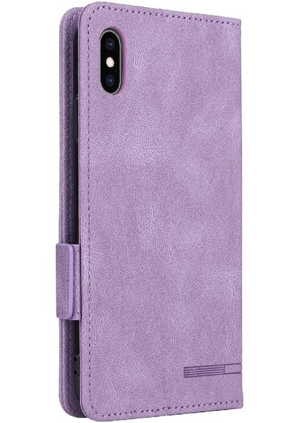 Kart Tutucu ile iphone Xs Max Için Kılıf Kickstand Deri Folio Flip Case (Yurt Dışından)