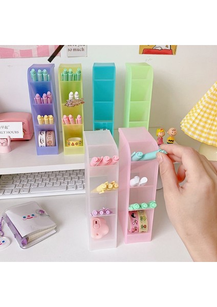 Mavi Stil Masa Kalemlik Kalem Makyaj Saklama Kutusu Masaüstü Organizatör Okul Ofis Kırtasiye (Yurt Dışından) fiyatları