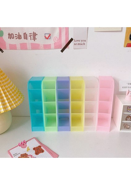 Mavi Stil Masa Kalemlik Kalem Makyaj Saklama Kutusu Masaüstü Organizatör Okul Ofis Kırtasiye (Yurt Dışından) fırsatları