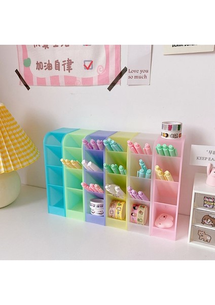 Mavi Stil Masa Kalemlik Kalem Makyaj Saklama Kutusu Masaüstü Organizatör Okul Ofis Kırtasiye (Yurt Dışından) indirimleri