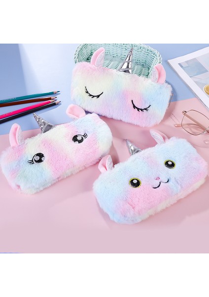 C Stili Kızlar ve Erkekler Için Büyük Kapasiteli Unicorn Peluş Kalem Kutusu Şirin Koreli Kalemlik Kalem Çantası Kutu Kawaool Kırtasiye (Yurt Dışından) fırsatları