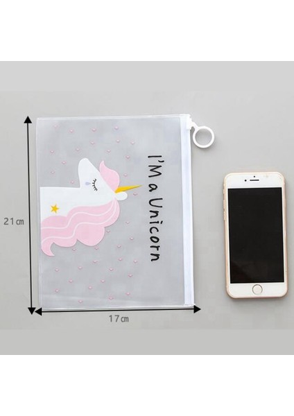No.6 Tarzı Sevimli Leopar Unicorn Şeffaf Kalem Kutusu Kozmetik Çantası Okul Ofis Malzemeleri Doküman Çantası Dosya Klasörü Kırtasiye Düzenleyici (Yurt Dışından)