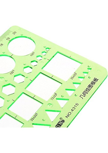 Ofis ve Okul Için 4 Tasarımlı Plastik Ölçüm Şablonu Geometrik Cetvel, 8.6 x 4.2 Inç, Yeşil (Yurt Dışından) modelleri