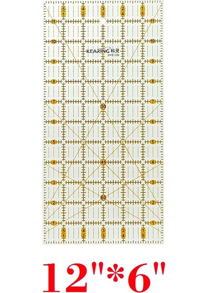 6.5 x 6.5 Inç Stili Kolay Hassas Kesim Için Çift Renkli Izgara Çizgili Akrilik Kumaş Patchwork Cetveli, Dikiş El Sanatları Için, 3mm Kalınlık (Yurt Dışından) fırsatları