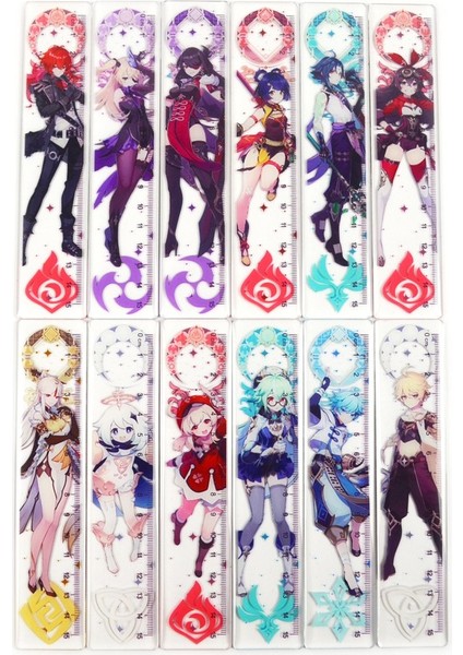 No.13 Tarzı Ge Etki Cetvel Anime Düz Cetveler Paimon Amber Fischl Plastik Kırtasiye Öğrenci Çizim Malzemeleri Sevimli Okul Malzemeleri (Yurt Dışından) modelleri