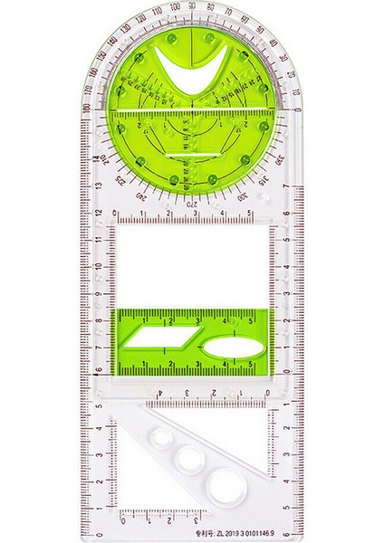 Stili Temizle 1x Çok Fonksiyonlu Çizim Şablonu Sanat Geometrik Cetvel Çizim Araçları Ofis Malzemeleri Öğrenciler Ölçek Cetveli (Yurt Dışından)