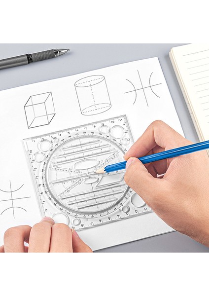 Stili Temizle 1x Çok Fonksiyonlu Çizim Şablonu Sanat Geometrik Cetvel Çizim Araçları Ofis Malzemeleri Öğrenciler Ölçek Cetveli (Yurt Dışından) fırsatları