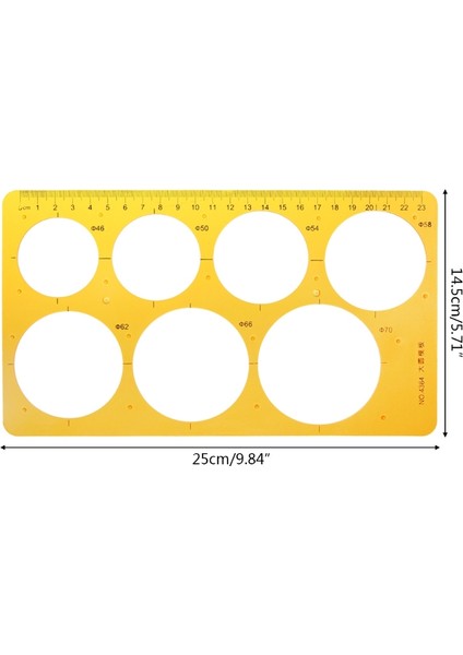 NO.4364 Tarzı K Rercles Geometrik Şablon Cetvel Şablon Çizim Ölçme Aracı Öğrenciler Için (Yurt Dışından)
