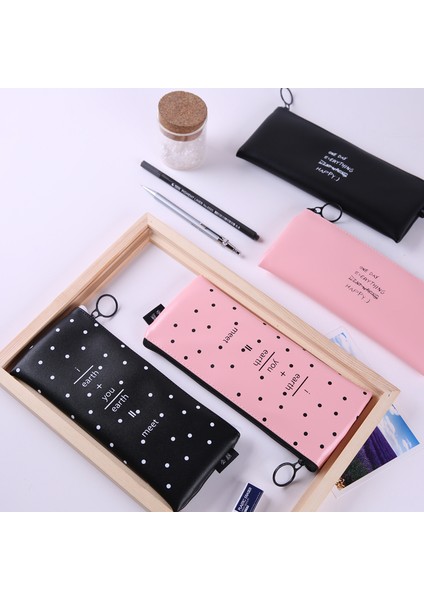 Bir Stil Kızlar Için Sevimli Pembe Kalem Kutusu Pu Deri Kalem Çantası Ofis Okul Malzemeleri Zakka Escolar (Yurt Dışından)