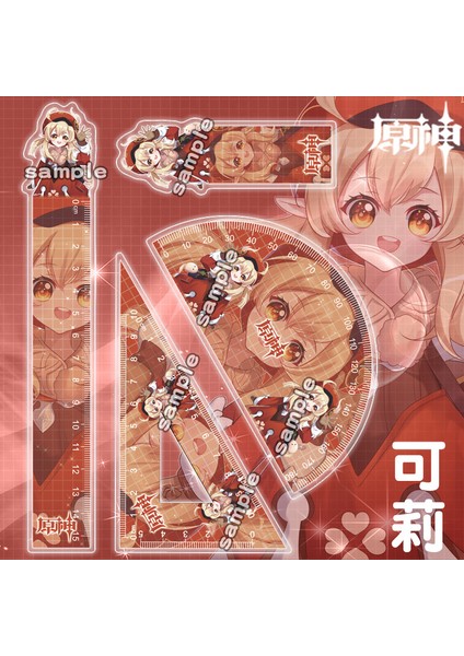 YC-2170 Stili Çizgi Roman Anime Kinsen Xiao Paimon Öğrenci Üçgen Cetvel Seti Pergel Okul Malzemeleri Çizim Malzemesi (Yurt Dışından) fiyatları