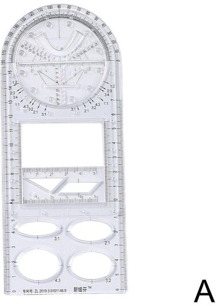 Bir Stil Okul Ofis Mimarlık Malzemeleri Için Çok Fonksiyonlu Geometrik Çizim Şablonu Ölçüm Aracı (Yurt Dışından)