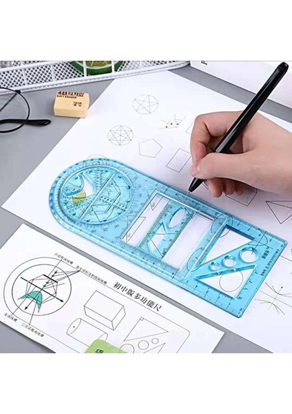 Bir Stil Okul Ofis Mimarlık Malzemeleri Için Çok Fonksiyonlu Geometrik Çizim Şablonu Ölçüm Aracı (Yurt Dışından)