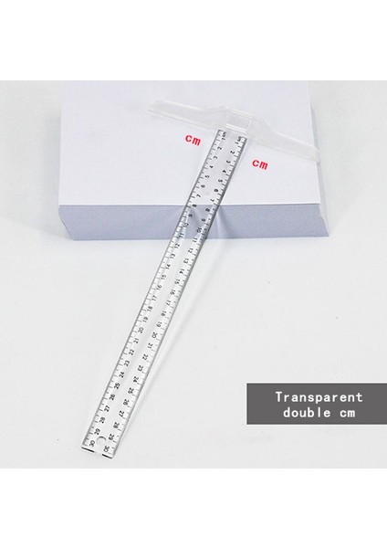 No.2 Tarzı 1 Adet T Şekilli Çift Taraflı Ölçü Cetveli Taslak Çizim Aracı Plastik Ofis Malzemeleri Kırtasiye Aksesuarı 30CM Inç, cm (Yurt Dışından)