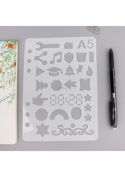 Beyaz Stil Çizim Şablonu Kalıplar Günlük Defter El Işi Scrapbooking A5 Kendin Yap Kırtasiye Okul Ofis Malzemeleri (Yurt Dışından) indirimleri