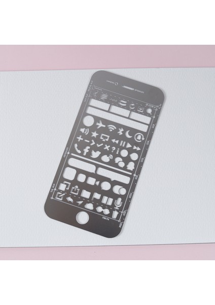 B 138X67MM Stili 1 Adet Metal Çizim Şablonu Çok Fonksiyonlu Kedi Delikli Cetvel Şablonu Yer Işareti Günlük Albüm Dergi Scrapbooking Kırtasiye Cetveli (Yurt Dışından)