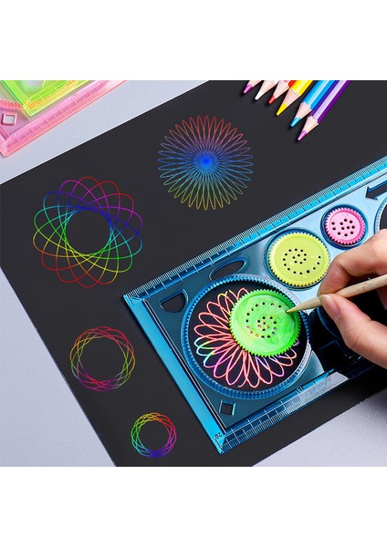 Turuncu Tarzı Öğrenciler Için 3 Parça Geometrik Cetvel Matematik Çizim Tasarlama Araçları Öğrenme Boyama Çocuk Bulmaca Oyuncakları Spirograph Sanat Araçları (Yurt Dışından) fırsatları
