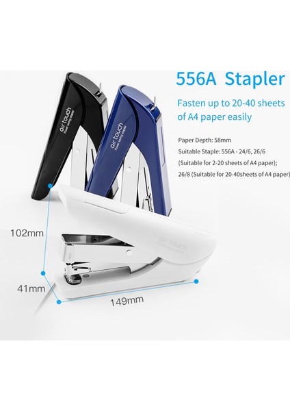 2-20 Sayfalık Mavi Stil Masaüstü Zımba Kağıt Bağlama Kapasitesi Azaltılmış Çaba Staples Için Uygun Okul Ofis Malzemeleri (Yurt Dışından) fırsatları