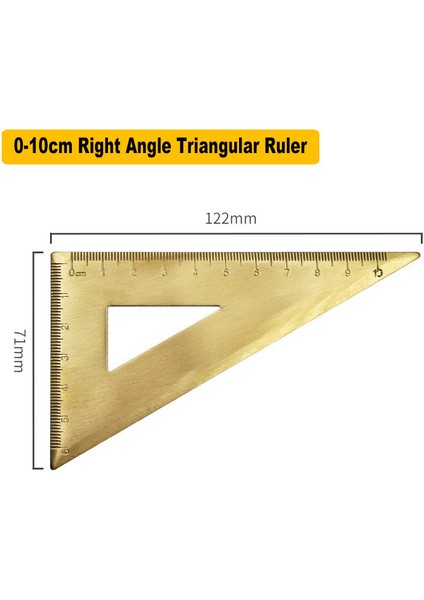 Üçgen Cetvel A Stili Metal Pirinç Bakır Üçgen Cetvel Ofis Okul Dikdörtgen Üçgen Cetvel Ölçüm Aracı Matematik Sanat Çizim Tasarım Için (Yurt Dışından)