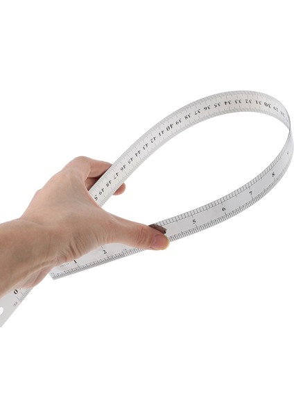 Paslanmaz Çelik Çift Taraflı Ölçü Doğru Kenar Cetvel 60CM Gümüş (Yurt Dışından)