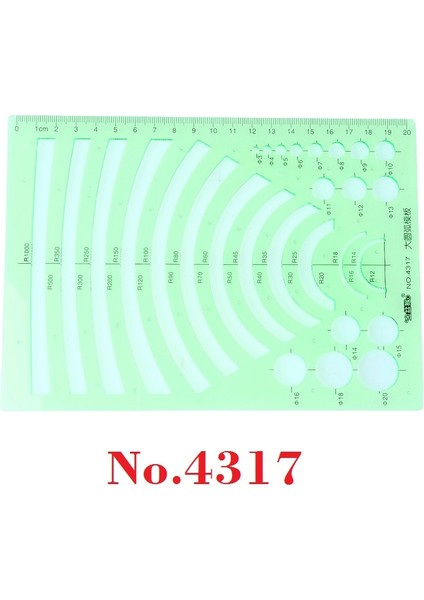 4317 Stili Yok Plastik Geometrik Şablon Cetvel Seti Daire, Oval, Yay, Üçgen, Altigen Şablon Cetveli (Yurt Dışından)