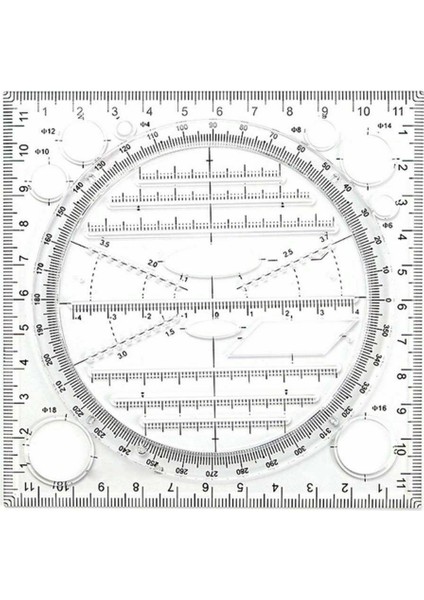 Siyah Stil Çok Fonksiyonlu Geometrik Şablon Cetvel Çizim Cetvel Ölçme Aracı Okul Ofis Malzemeleri (Yurt Dışından)