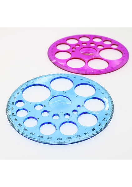 Bir Stil Yuvarlak Model Gönye Yeni Araç Gönye Yuvarlak Şablon 360 Derece Gönye Şeffaf Plastik Gönye Çocuk Öğrenci Kırtasiye (Yurt Dışından)