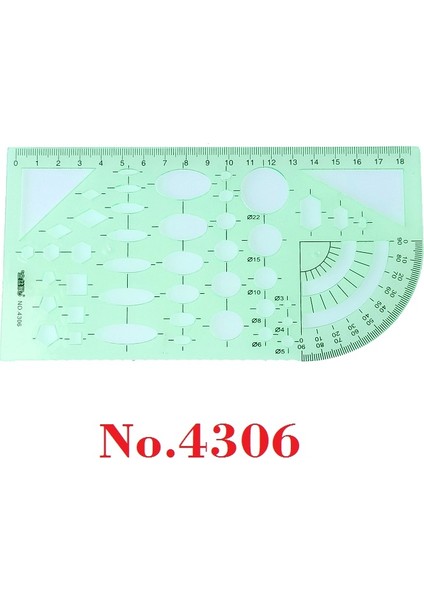 4307 Stili Yok Plastik Geometrik Şablon Cetvel Seti Daire, Oval, Yay, Üçgen, Altigen Şablon Cetveli (Yurt Dışından)