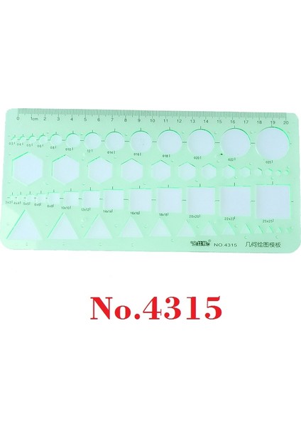 4307 Stili Yok Plastik Geometrik Şablon Cetvel Seti Daire, Oval, Yay, Üçgen, Altigen Şablon Cetveli (Yurt Dışından)