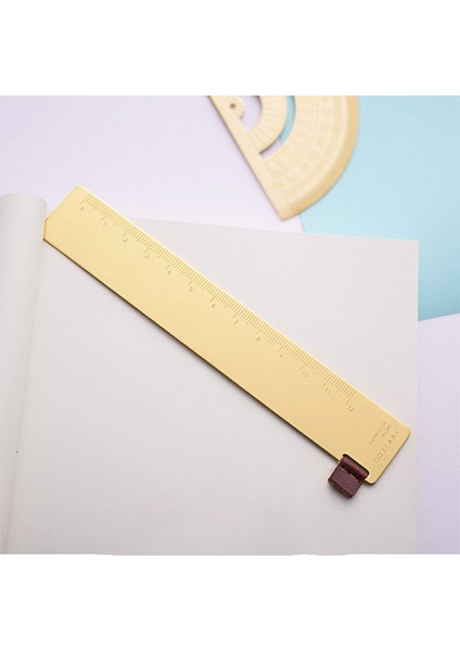 L-Pirinç Yer Imleri Stili 20CM Pirinç Düz Cetvel Okul Çocukları Hediye Seti Ölçüm Araçları 12CM 15CM 18CM Metal Bakır Cetvel Sevimli Kırtasiye Aksesuarları (Yurt Dışından)