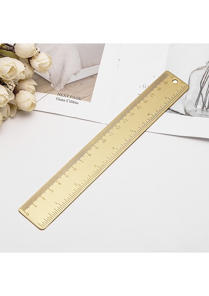 L-Pirinç Yer Imleri Stili 20CM Pirinç Düz Cetvel Okul Çocukları Hediye Seti Ölçüm Araçları 12CM 15CM 18CM Metal Bakır Cetvel Sevimli Kırtasiye Aksesuarları (Yurt Dışından) fiyatları