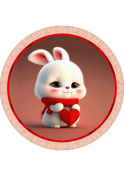 Sevimli Tavşan Çocuk Odası Halısı / 90 x 90 cm