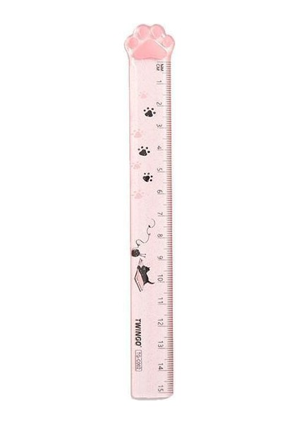 B Tarzı Ellen Brook 15CM Sevimli Kedi Pati Plastik Düz Cetvel Kawaii Araçları Kırtasiye Çizim Hediye Kore Ofis Okul Ölçme (Yurt Dışından)