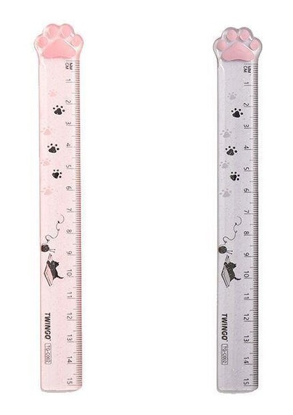 B Tarzı Ellen Brook 15CM Sevimli Kedi Pati Plastik Düz Cetvel Kawaii Araçları Kırtasiye Çizim Hediye Kore Ofis Okul Ölçme (Yurt Dışından) fiyatları
