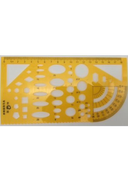 No.4 Tarzı Çizim Şablonu Cetvel Daire Çizim Şablonu Çeşitli Daireler Içerir Mimarlar Için (Yurt Dışından)