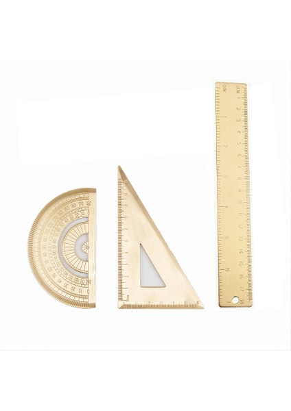 18CM Cetvel Stili Xıanqın 18CM Metal Düz Cetvel Pirinç Üçgen Cetvel Porsu Seti Ofis Okul Malzemeleri Mağaza Tedarikleri (Yurt Dışından) fiyatları