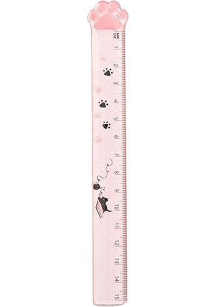 1 Adet Pembe Stil 1 Adet Sevimli Kedi Pati Şeffaf Cetvel 15CM Boyama Ölçme Araçları Kawaii Kırtasiye Çocuk Övgü Hediyeler Öğrenci Okul Malzemeleri (Yurt Dışından)