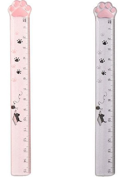 1 Adet Pembe Stil 1 Adet Sevimli Kedi Pati Şeffaf Cetvel 15CM Boyama Ölçme Araçları Kawaii Kırtasiye Çocuk Övgü Hediyeler Öğrenci Okul Malzemeleri (Yurt Dışından)